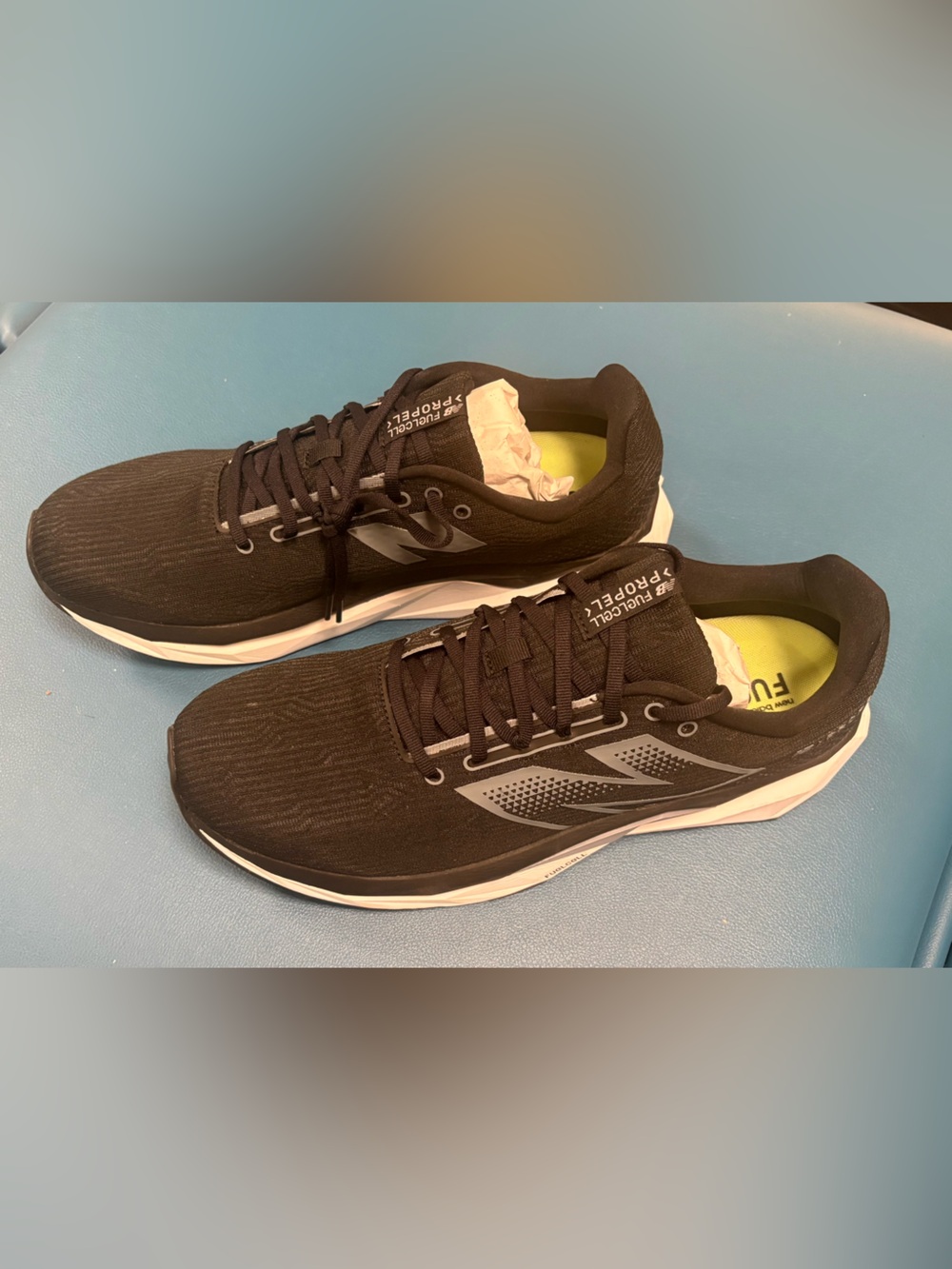 New Balance Black and White FuelCell Propel Running Shoe